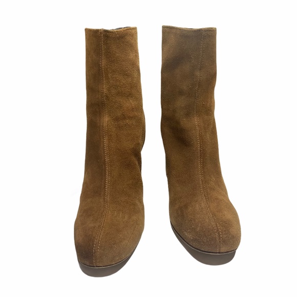 Free People | Suede Block Heel Ankle Boots Size 38 - Picture 3 of 13